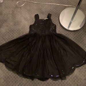 Black sequenced kids dress